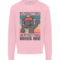 Funny Cat Miss My Party People Alcohol Beer Kids Sweatshirt Jumper Light Pink