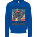 Funny Cat Miss My Party People Alcohol Beer Kids Sweatshirt Jumper Royal Blue