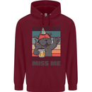 Funny Cat Miss My Party People Alcohol Beer Mens 80% Cotton Hoodie Maroon