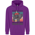 Funny Cat Miss My Party People Alcohol Beer Mens 80% Cotton Hoodie Purple