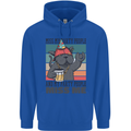 Funny Cat Miss My Party People Alcohol Beer Mens 80% Cotton Hoodie Royal Blue