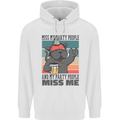 Funny Cat Miss My Party People Alcohol Beer Mens 80% Cotton Hoodie White