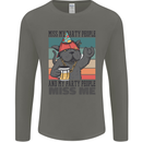 Funny Cat Miss My Party People Alcohol Beer Mens Long Sleeve T-Shirt Charcoal