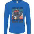 Funny Cat Miss My Party People Alcohol Beer Mens Long Sleeve T-Shirt Royal Blue