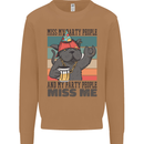 Funny Cat Miss My Party People Alcohol Beer Mens Sweatshirt Jumper Caramel Latte