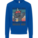 Funny Cat Miss My Party People Alcohol Beer Mens Sweatshirt Jumper Royal Blue