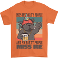 Funny Cat Miss My Party People Alcohol Beer Mens T-Shirt Cotton Gildan Orange