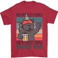 Funny Cat Miss My Party People Alcohol Beer Mens T-Shirt Cotton Gildan Red