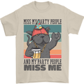 Funny Cat Miss My Party People Alcohol Beer Mens T-Shirt Cotton Gildan Sand