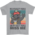 Funny Cat Miss My Party People Alcohol Beer Mens T-Shirt Cotton Gildan Sports Grey