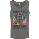 Funny Cat Miss My Party People Alcohol Beer Mens Vest Tank Top Charcoal