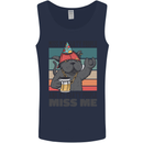 Funny Cat Miss My Party People Alcohol Beer Mens Vest Tank Top Navy Blue