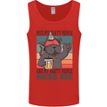 Funny Cat Miss My Party People Alcohol Beer Mens Vest Tank Top Red