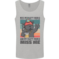Funny Cat Miss My Party People Alcohol Beer Mens Vest Tank Top Sports Grey