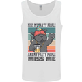 Funny Cat Miss My Party People Alcohol Beer Mens Vest Tank Top White