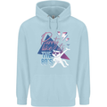 Funny Cat Purrty Like It's the 80's Childrens Kids Hoodie Light Blue