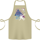 Funny Cat Purrty Like It's the 80's Cotton Apron 100% Organic Khaki