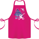 Funny Cat Purrty Like It's the 80's Cotton Apron 100% Organic Pink