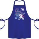 Funny Cat Purrty Like It's the 80's Cotton Apron 100% Organic Royal Blue