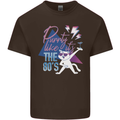 Funny Cat Purrty Like It's the 80's Kids T-Shirt Childrens Chocolate