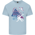 Funny Cat Purrty Like It's the 80's Kids T-Shirt Childrens Light Blue