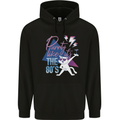 Funny Cat Purrty Like It's the 80's Mens 80% Cotton Hoodie Black
