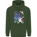 Funny Cat Purrty Like It's the 80's Mens 80% Cotton Hoodie Forest Green