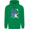 Funny Cat Purrty Like It's the 80's Mens 80% Cotton Hoodie Irish Green