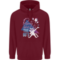 Funny Cat Purrty Like It's the 80's Mens 80% Cotton Hoodie Maroon