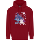 Funny Cat Purrty Like It's the 80's Mens 80% Cotton Hoodie Red
