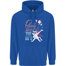 Funny Cat Purrty Like It's the 80's Mens 80% Cotton Hoodie Royal Blue