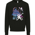 Funny Cat Purrty Like It's the 80's Mens Sweatshirt Jumper Black