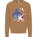 Funny Cat Purrty Like It's the 80's Mens Sweatshirt Jumper Caramel Latte