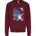 Funny Cat Purrty Like It's the 80's Mens Sweatshirt Jumper Maroon