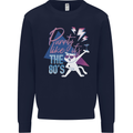 Funny Cat Purrty Like It's the 80's Mens Sweatshirt Jumper Navy Blue