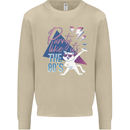 Funny Cat Purrty Like It's the 80's Mens Sweatshirt Jumper Sand