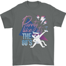 Funny Cat Purrty Like It's the 80's Mens T-Shirt Cotton Gildan Charcoal