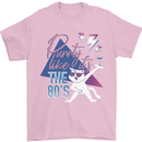 Funny Cat Purrty Like It's the 80's Mens T-Shirt Cotton Gildan Light Pink