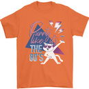 Funny Cat Purrty Like It's the 80's Mens T-Shirt Cotton Gildan Orange