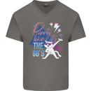 Funny Cat Purrty Like It's the 80's Mens V-Neck Cotton T-Shirt Charcoal