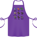 Funny Cat Superheroes Cotton Apron 100% Organic Purple