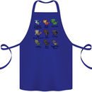 Funny Cat Superheroes Cotton Apron 100% Organic Royal Blue