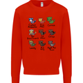 Funny Cat Superheroes Kids Sweatshirt Jumper Bright Red