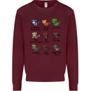 Funny Cat Superheroes Kids Sweatshirt Jumper Maroon