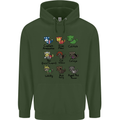 Funny Cat Superheroes Mens 80% Cotton Hoodie Forest Green