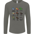 Funny Cat Superheroes Mens Long Sleeve T-Shirt Charcoal
