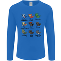 Funny Cat Superheroes Mens Long Sleeve T-Shirt Royal Blue