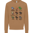 Funny Cat Superheroes Mens Sweatshirt Jumper Caramel Latte