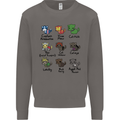 Funny Cat Superheroes Mens Sweatshirt Jumper Charcoal