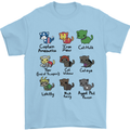 Funny Cat Superheroes Mens T-Shirt Cotton Gildan Light Blue